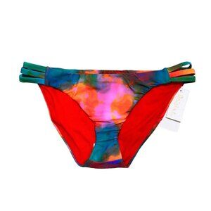 Raisins Juniors'‎ Size M Tie Dye Print Triple-Side Bikini Bottoms Swimsuit NWT